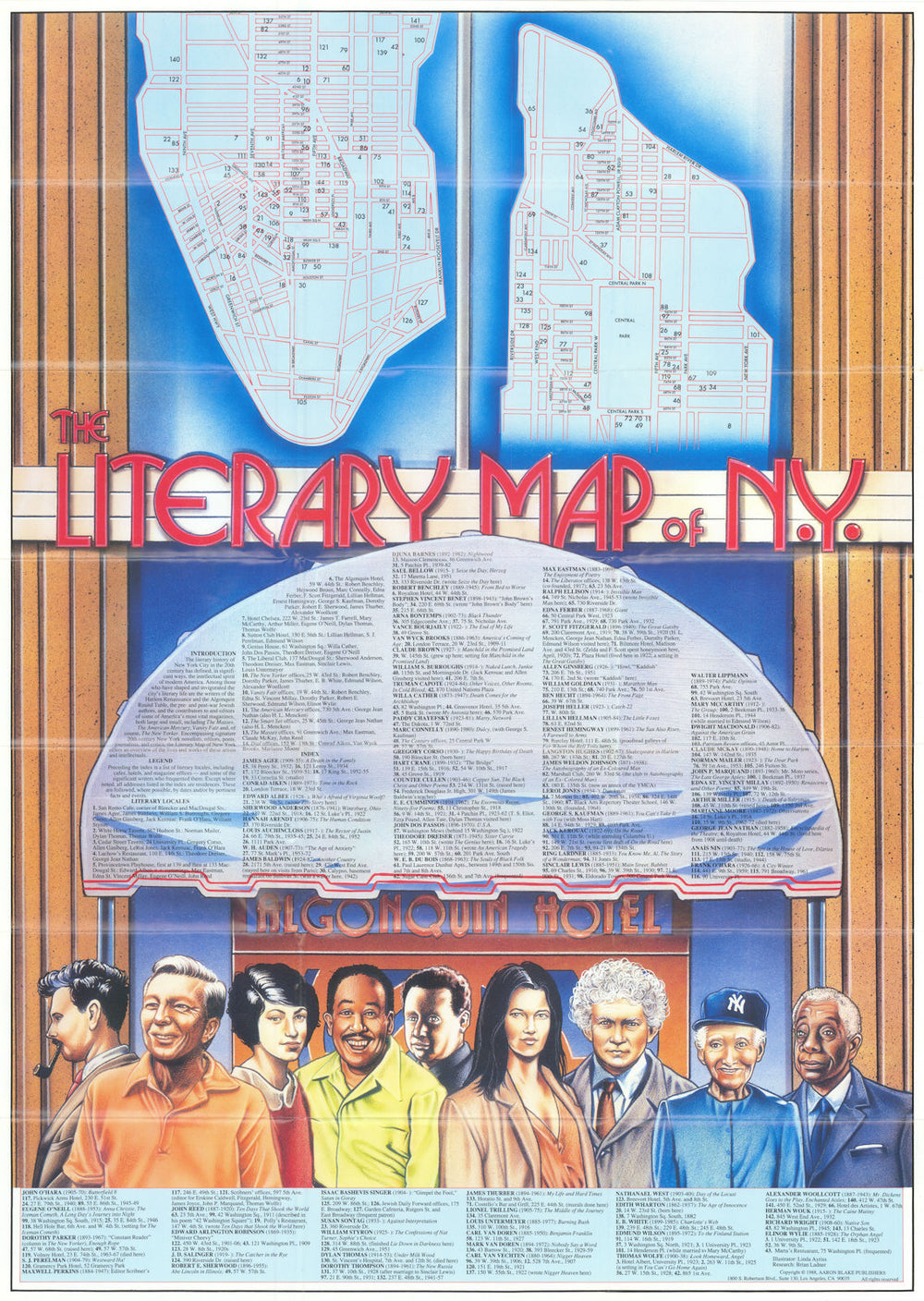 The Literary Map of New York City—authors, residences & haunts—Aaron Blake 1988