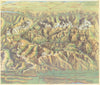 Valle d’Aosta panoramic map—ski resorts—Courmayeur—Pila—Cervinia—La Thuile 1955