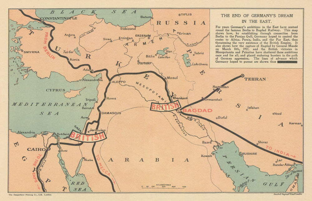 The End of Germany’s Eastern dream—First World War Mid-East strategy 1917 map