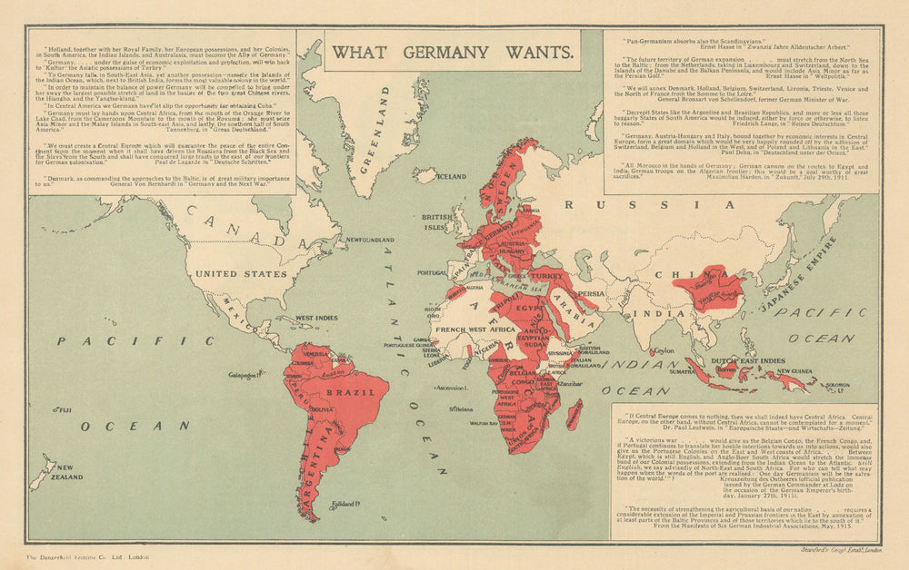 What Germany Wants—First World War propaganda/persuasive map—Stanford 1917