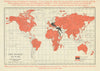 The World at War—Entente in red, 'Teutonic Allies' in black—Hammond 1918 map
