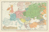 Racial Map of Europe—'The Seething Melting-Pot of Europe'—Hammond 1918 old