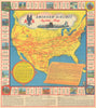American Airlines System Map—travel gameboard—Milton Bradley/General Mills  1955