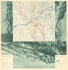 Claviere—Ski resort proto-piste/trail map and mountain panoramas—RACI 1939