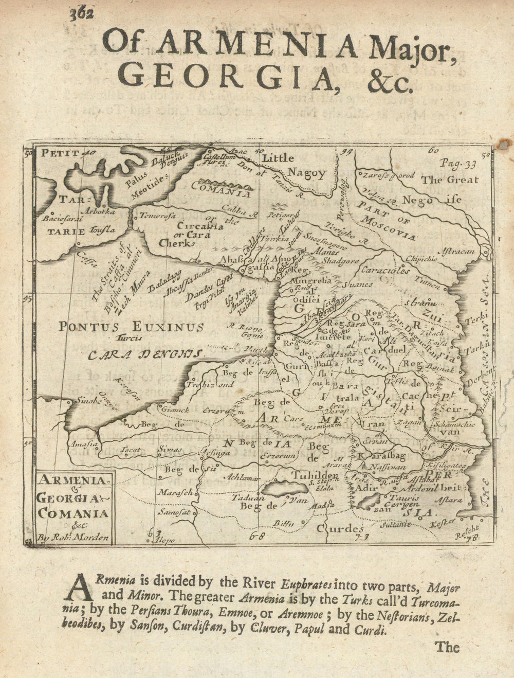 Armenia, Georgia & Comania—Caucasus—Robert Morden—Geography Rectified 1700 map