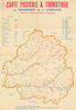Dordogne—Carte piscicole & touristique—fish species, angling & rivers map c1955
