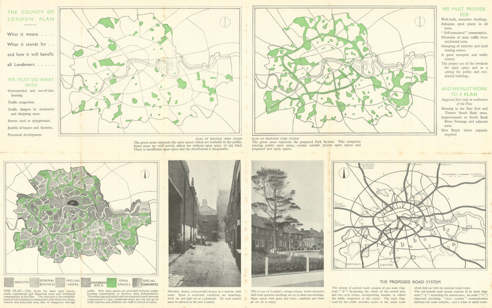 Plan London Now—for Him!—County of London plan summary—mini potato map 1943