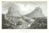 A tributary of the Gila—pack train beneath desert buttes, Arizona—Emory 1848