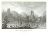 Chain of natural spires on the Gila—saguaros & camp, Arizona—Emory view 1848