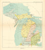 Michigan 1—Indian land cessions—Chippewa—Ottawa—Potawatomi—Royce 1899 old map