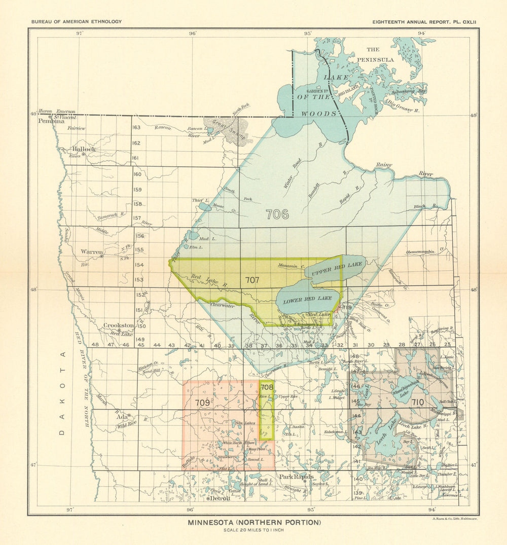 Minnesota (northern portion)—Indian land cessions—Chippewa 1889—Royce 1899 map