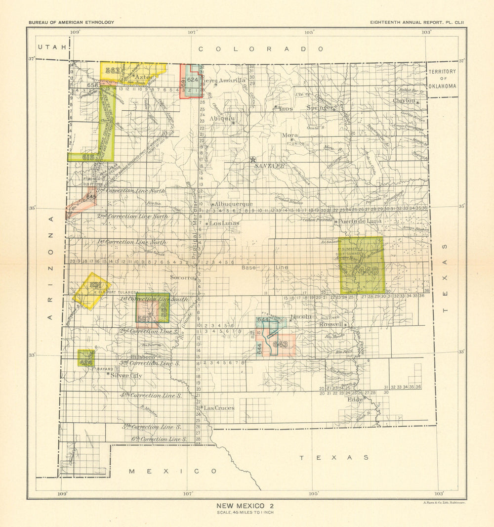 New Mexico 2—Native American land cessions—Apache—Navajo—Zuni—Royce 1899 map