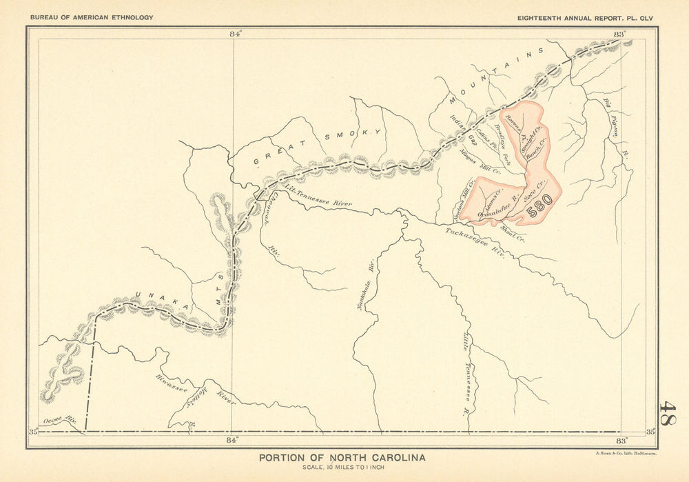 Portion of North Carolina—Indian land cessions—Eastern Cherokee—Royce 1899 map