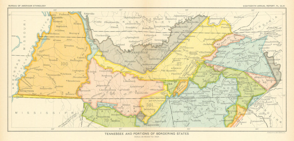Tennessee and portions of bordering states—Indian land cessions—Royce 1899 map