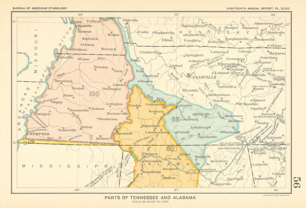 Parts of Tennessee and Alabama—Indian land cessions—Chickasaw—Royce 1899 map