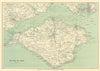 ISLE OF WIGHT showing complete railway network. Cowes Ryde. WARD LOCK 1920 map