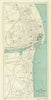 LOWESTOFT antique town/city plan. Suffolk. Kirkley. WARD LOCK 1914 old map