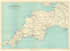 SOUTH WEST ENGLAND. Touring map of Devon & Cornwall. WARD LOCK 1952 old