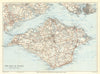 ISLE OF WIGHT road map. Cowes Ryde. WARD LOCK 1936 old vintage plan chart