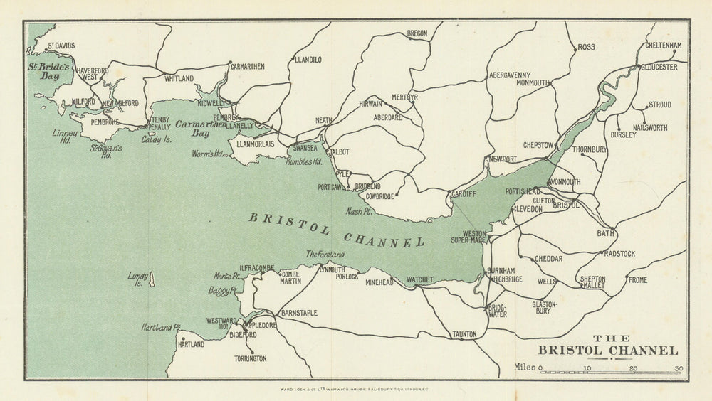 BRISTOL CHANNEL. South Wales. North Devon & Somerset coast. WARD LOCK 1902 map