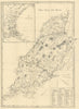 ISLE OF MAN antique map. Douglas inset & place index. WARD LOCK 1892 old