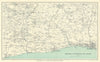 SUSSEX COAST/South Downs. Bognor Regis-Littlehampton-Worthing-Brighton 1917 map
