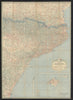 Mapa general España—Catalonia & Balearics linen map—Blondel la Rougery c1918