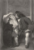 ROMANCE. Uncle Toby and the widow c1870 old antique vintage print picture