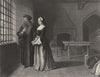 FAMILY. Thomas More & his daughter c1870 old antique vintage print picture