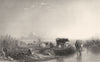COWS. The rest at eve c1870 old antique vintage print picture