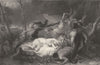 ROMANCE. Serena rescued, Red-Cross Knight c1870 old antique print picture