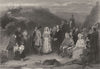 ROMANCE. The Covenanter's marriage c1870 old antique vintage print picture