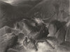 DOGS. The death of the stag-Landseer c1870 old antique vintage print picture