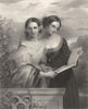 FAMILIES. The Sisters c1870 old antique vintage print picture