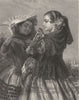 FAMILIES. The Spanish Sisters c1870 old antique vintage print picture