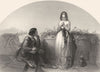 ROMANCE. First love c1870 old antique vintage print picture