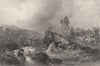 WINDMILLS. The wayfarers c1870 old antique vintage print picture