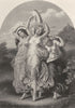 NUDES. L'allegro c1870 old antique vintage print picture