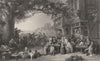 TOWNS. The Village Festival c1870 old antique vintage print picture
