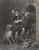 PORTRAITS. The young Falconer c1870 old antique vintage print picture
