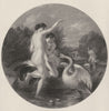PORTRAITS. Bathers surprised, Swan c1870 old antique vintage print picture