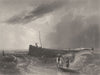 SUSSEX. The old pier at Littlehampton c1870 antique vintage print picture