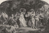 NUDES. UNA c1870 old antique vintage print picture