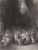 SOCIETY. A Fete Champetre c1870 old antique vintage print picture