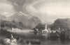 ITALY. The Lake of Como c1870 old antique vintage print picture