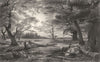 BERKS. Woodcutting in Windsor Forest c1870 old antique vintage print picture
