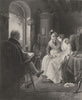 FAMILY. The pride of the village c1870 old antique vintage print picture