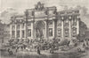 ROME. Fountain of Trevi 1872 old antique vintage print picture