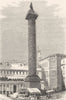 ROME. Column of Antoninus 1872 old antique vintage print picture
