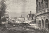 ROME. Forum, via Sacra, Temple Venus, Titus Arch 1872 old antique print